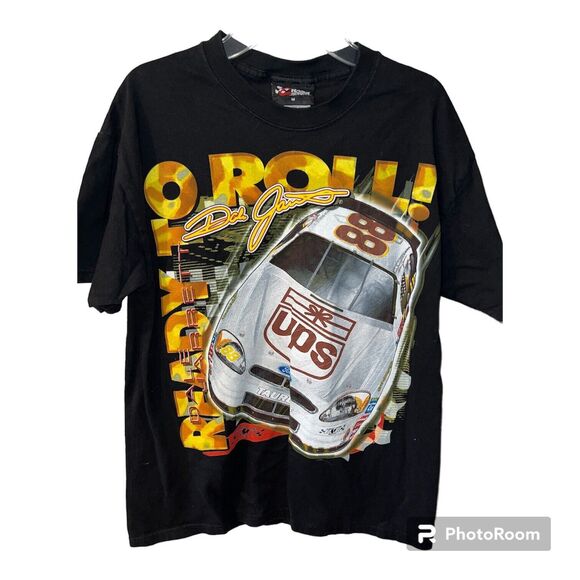 Dale Jarrett T Shirt UPS Nascar Mens Sz L Front/Back Tee Graphic Racing Vintage - Picture 1 of 7